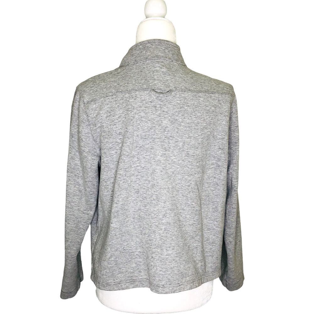 Liz Claiborne Gray Stretch Knit Midweight 1/4 Zip Pullover SweatshirtTop - Picture 4 of 6